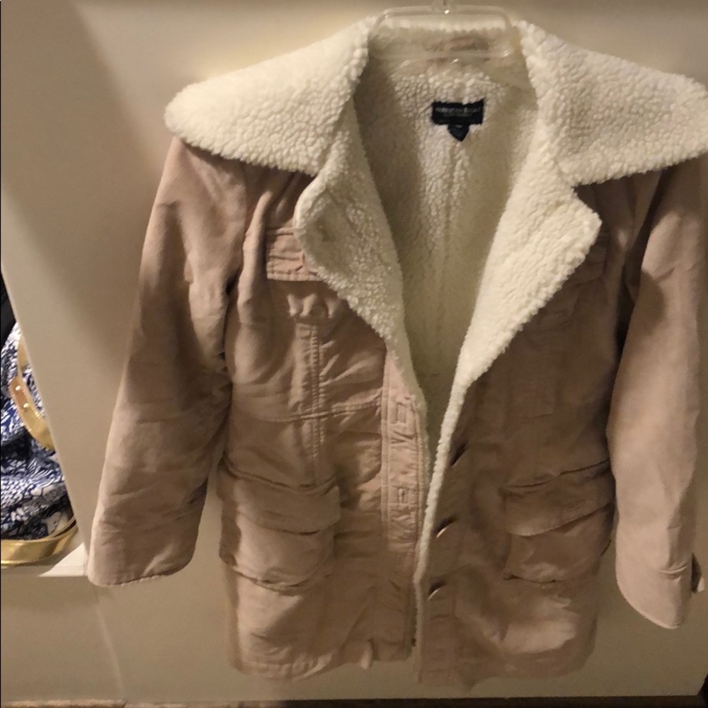 Pink calf-length coat